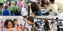 Photo collage of students and teachers engaged in deeper learning